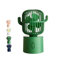 Green Cactus-Shaped USB Rechargeable Fan – Creative Desktop Fan for Home &amp; Office with Adjustable Head for Cooling on the Go