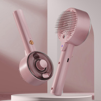 Pink Pet Grooming Spray and Massage Brush | One-Click Hair Removal Comb for Cats &amp; Dogs | UV Sterilization for Mites Control