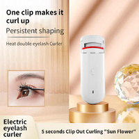 White Electric Heated Eyelash Curler, Portable Rechargeable Lash Curler, Long-Lasting Eyelash Curling Tool