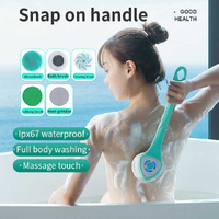 White Electric Bath Brush &amp; Multi-Functional Massager – Long Handle Waterproof Body Cleansing Tool