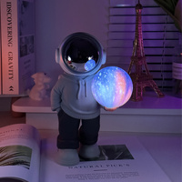 Holding the dreamy starry sky (grey top + navy blue pants) Creative Astronaut Bluetooth Speaker with 3D Starry Sky Lighting, Portable Wireless Moon La