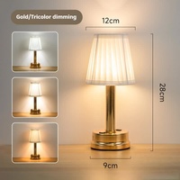 Gold Creative LED Rechargeable Table Lamp | 3 Adjustable Light Modes | Touch Control | USB Charging | Modern Atmosphere Light for Bar, Restaurant, Caf