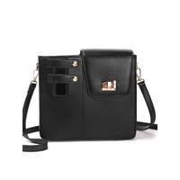 Black Portable Beverage Bottle Cup Holder Bag | Trendy Crossbody Design for Daily Commute(No water cup)