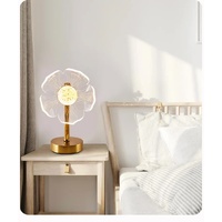 Petal Shape Luxury Acrylic Table Lamp - Modern USB Powered Night Light | Decorative Atmosphere Lamp for Bedroom, Living Room, and Bedside | Compact De