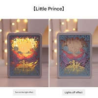 The Little Prince 3D Paper Carving Night Light - USB Or Battery Powered Decorative Bedside Lamp | Atmosphere Lamp for Bedroom | Creative Starry Night 