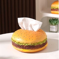 Round Creative Burger Tissue Box – Fun American-Style Cartoon Paper Towel Holder for Home Décor and Gifts