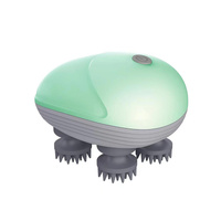 Green Mini Electric Head Massager - Portable 3D Massage Device, Waterproof, Multifunctional Relaxation &amp; Pet Care, Rechargeable, 6 Techniques &amp; 3 Mode