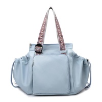 Blue Convertible Multifunctional Baby Cradle Travel Bag - Women&#39;s Backpack, Shoulder Bag, Mummy Bag with Expandable Storage