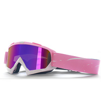 Progressive Pink + Colorful Lenses Outdoor Protective Motorcycle Goggles - Windproof, Dustproof, Skiing, and Cycling Eyewear - Lightweight Anti-Fog De