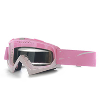 Progressive Pink + Transparent Lenses Outdoor Protective Motorcycle Goggles - Windproof, Dustproof, Skiing, and Cycling Eyewear - Lightweight Anti-Fog