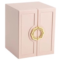 Pink Elegant 5-Layer Large Capacity Jewelry Storage Box with Dual Opening Doors - Perfect for Organizing Necklaces, Rings, Earrings, and More(Jewelry 