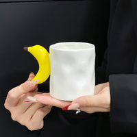 Banana Creative Fruit Ceramic Mug - Adorable Handle Design, 280ml Couple Cups, Perfect Gift for Birthdays or Valentine&#39;s Day