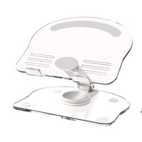 White Acrylic Foldable Tablet and Phone Stand - 360° Rotation, Anti-Slip Design, Lightweight and Compact