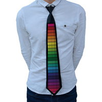Style 04 LED Sound-Activated Glowing Tie - Party Performance Accessory with Adjustable Light Patterns(Batteries not included, self-provided)