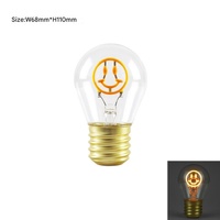 Smiley Face Shape Portable USB Rechargeable LED Bulb - Night Light &amp; Festive Decor