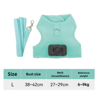 Size L Green Pet Cooling Harness  LED Lights &amp; Leash - Summer Relief for Small Dogs and Cats