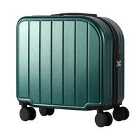 Dark Green 18-Inch Lightweight Carry-On Luggage - Waterproof &amp; Anti-Theft Suitcase with Silent Universal Wheels