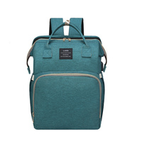 Multifunctional Diaper Backpack with Mosquito Net and Insulated Pockets - Green