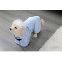 2PCS/M Size Blue Soft and Absorbent Dog Bathrobe Towel - Cozy Pet Drying Wrap for Small to Medium Dogs