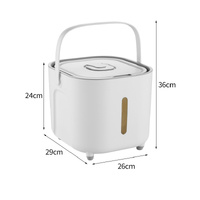 Large Capacity Rice Storage Container with Handle - Airtight, Press-to-Open Design for Convenient Rice Storage 26*29*24cm