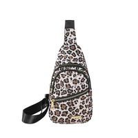 Leopard Print Women&#39;s Quilted Sling Bag - Stylish Crossbody Shoulder Backpack