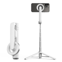White Multifunctional Foldable Selfie Stick with Tripod Stand &amp; Bluetooth Remote