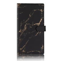 Black Marble Sparkling Document Organizer Wallet - 24x12.8cm, Lightweight and Durable
