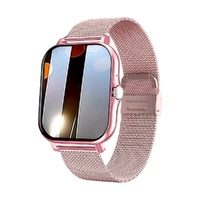 Pink Smart Fitness Watch with Large Display - 24 Sport Modes, Heart Rate Monitor &amp; More