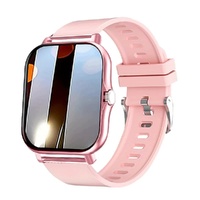 Single Silicone Strap Pink Smart Fitness Watch with Large Display - 24 Sport Modes, Heart Rate Monitor &amp; More