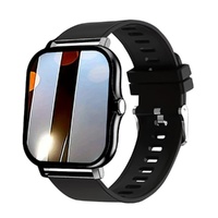 Single Silicone Strap Black Smart Fitness Watch with Large Display - 24 Sport Modes, Heart Rate Monitor &amp; More