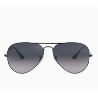 Black Frame Gradient Blue Glass Lens Classic Aviator Sunglasses - UV400 Protection with Metal Frame