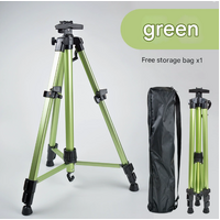 Green Lightweight Adjustable Aluminum Camera Tripod with Carry Bag - Professional Photography Stand