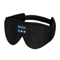 Black 3D Contoured Bluetooth Sleep Eye Mask - Ultra Soft Wireless Music Mask for Travel, Meditation, and Sleep