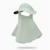 Light Green Women&#39;s UV Protection Sun Hat with Detachable Neck Flap and Wide Brim