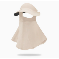 Light Yellow Women&#39;s UV Protection Sun Hat with Detachable Neck Flap and Wide Brim