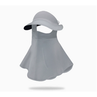 Grey Women&#39;s UV Protection Sun Hat with Detachable Neck Flap and Wide Brim