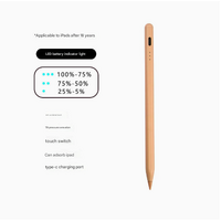Orange Stylus Pen for iPad (2018 &amp; Later) - Tilt Pressure, Magnetic Attachment, LED Battery Indicator, Type-C Rechargeable