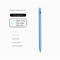 Blue Stylus Pen for iPad (2018 &amp; Later) - Tilt Pressure, Magnetic Attachment, LED Battery Indicator, Type-C Rechargeable