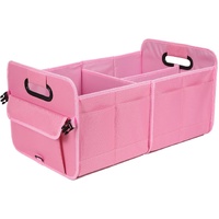 Rose Red Large Car Storage Organizer with Handles, 24x17.6x12.2 in, Collapsible