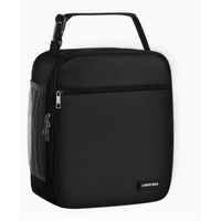Black Set of 2 Handheld Insulated Lunch Bags for Food Storage