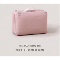 Pink Multifunctional Compact Travel Organizer Bag Stores 6-8 Essentials for Easy Access