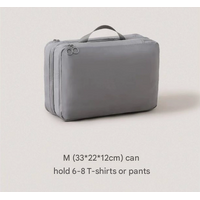 Grey Multifunctional Compact Travel Organizer Bag Stores 6-8 Essentials for Easy Access