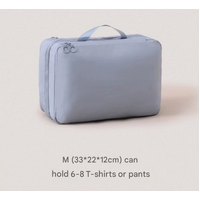Blue Multifunctional Compact Travel Organizer Bag Stores 6-8 Essentials for Easy Access