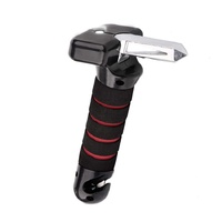 Red Emergency Car Window Breaker Tool with LED Flashlight - Compact, Safety &amp; Multi-Purpose