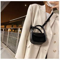 Black Compact Crossbody Leather Handbag - Chic and Stylish for Everyday Use