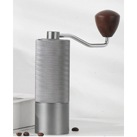Silver Premium Manual Coffee Grinder with Adjustable Ceramic Burr - Compact and Durable for Perfect Coffee Grinding