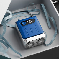 Blue Electric Shaver - Compact and Portable, USB Rechargeable with Digital Display, Ergonomic Design