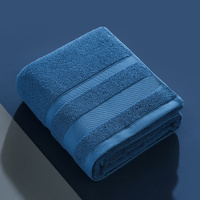 Blue Luxury 100% Cotton Bath Towel - 70x140cm Soft &amp; Absorbent 380g Towel