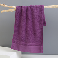 Purple Luxury 100% Cotton Face Towel Set - 3-Piece Thick &amp; Absorbent Towels