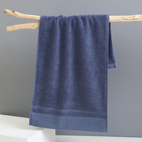 Blue Luxury 100% Cotton Face Towel Set - 3-Piece Thick &amp; Absorbent Towels